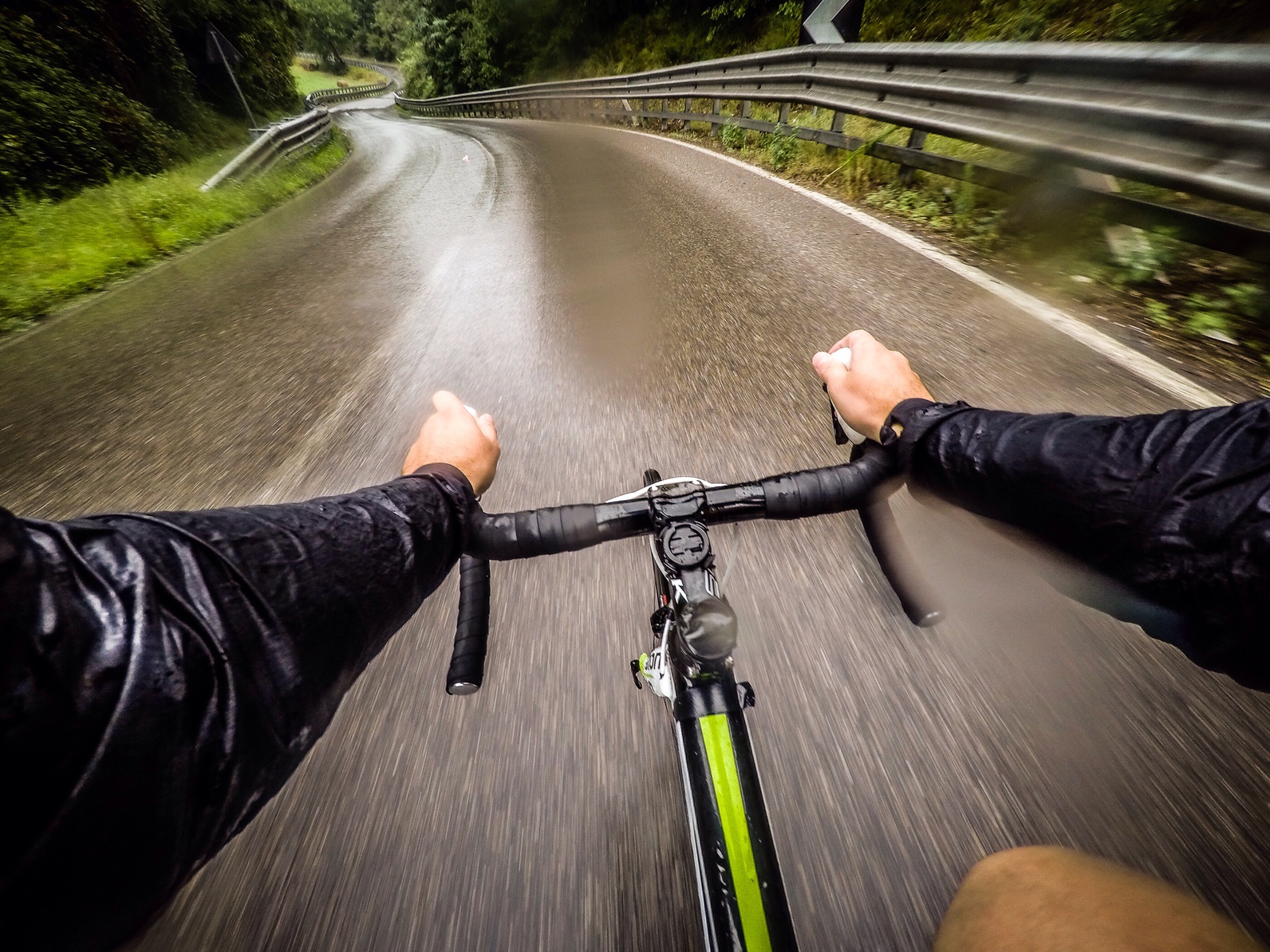 cycling to work in the rain